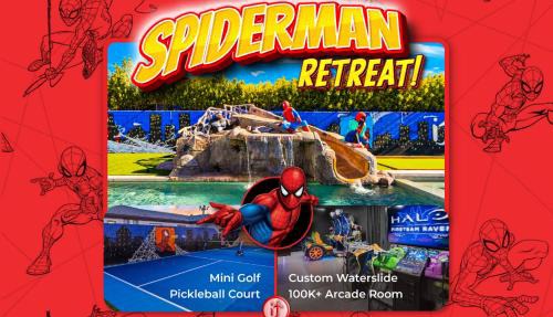 Da Spidey House: Waterslide, 100K Gameroom, Pickleball, Bocceball, & More in Indio