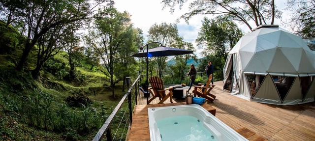 Luxurious dome-type glamping located under the shade of gigantic trees in San Francisco