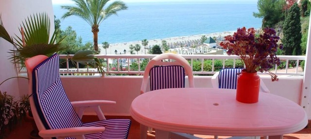 Nerja: Beachfront apartment in Burriana Beach. Nerja. Costa del Sol in Nerja
