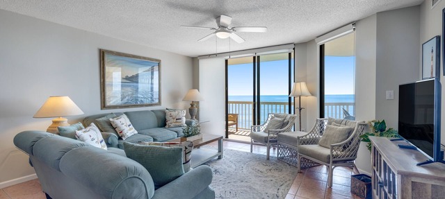 Oceanfront, third-floor villa with great views, balcony & 2 shared pools in Folly Beach