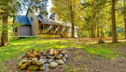 Private Deck & Fire Pit: Adirondack Family Home in Old Forge