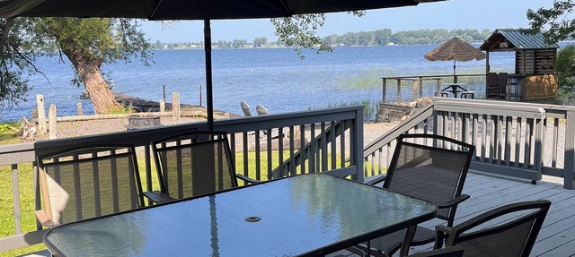 Secluded Lakefront Cabin on 1 acre lot with 200' of private shoreline with dock in Champlain