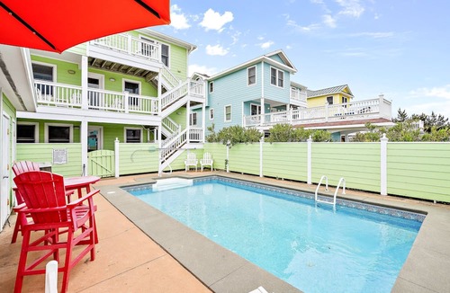 Nags Head House | Semi-Oceanfront, Heated Pool and Hot Tub!